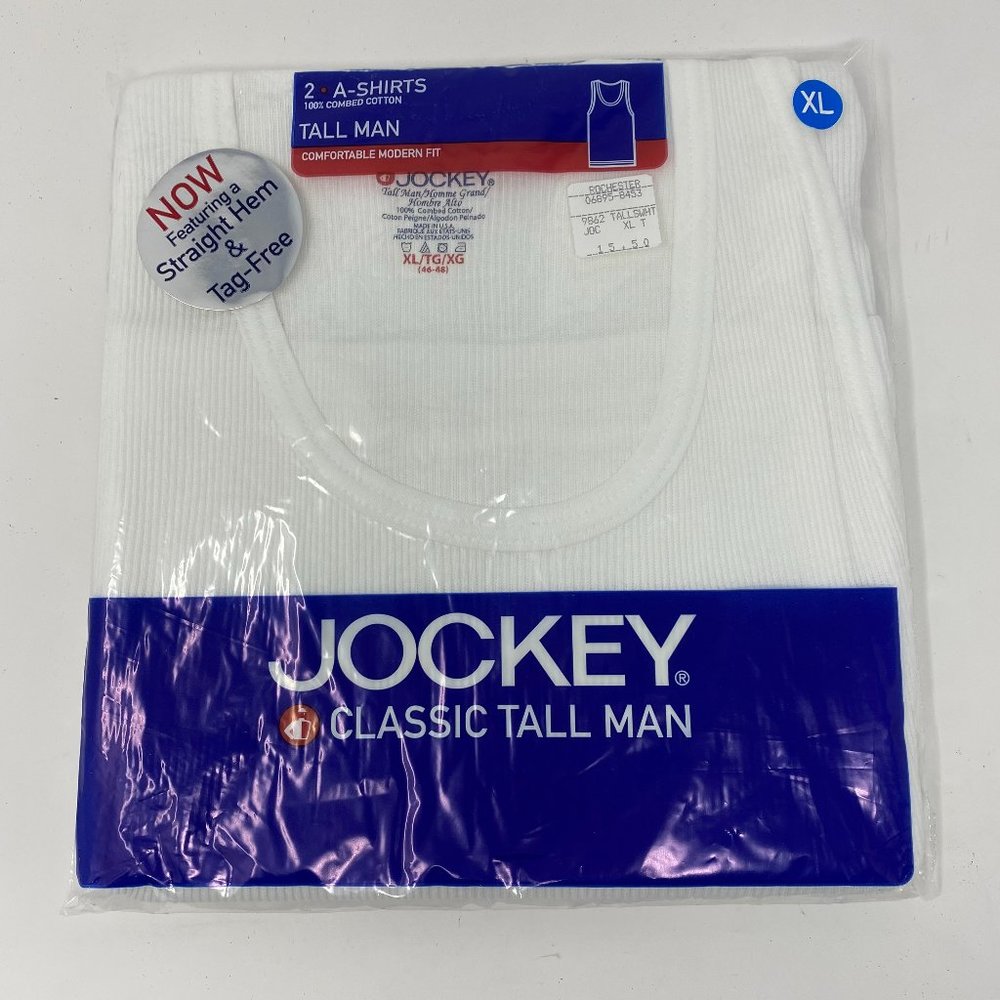 NEW jockey classic tall man a-shirt 2 pk vintage 2004 deadstock